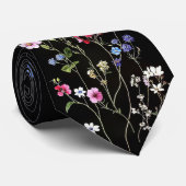 La cravate botanique "Midnight Meadow" (Roulé)