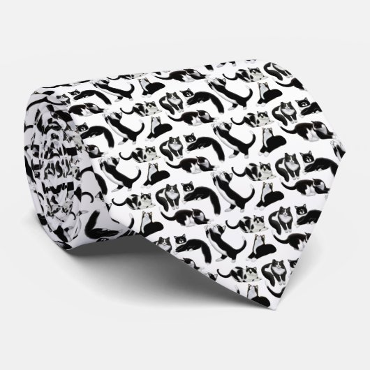 La cravate de chats de smoking d'amour d'I (Roulé)