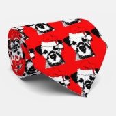 La cravate de vacances de Terrier de frontière en (Roulé)