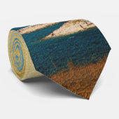 La cravate d'hommes de scène de plage de phare (Roulé)