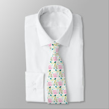 La cravate en soie des hommes, fleurs, pastels
