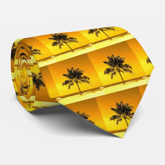 La cravate en soie des hommes hawaïens de palmier (Roulé)