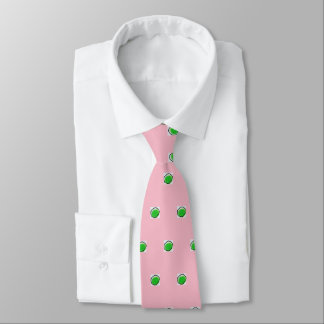 La cravate en soie des hommes, point vert, rose