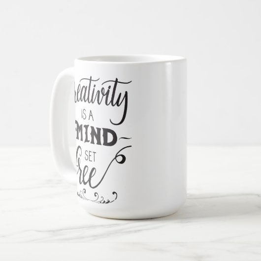 La créativité est un état d'esprit libre Mug (Devant gauche)
