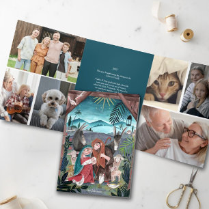 La crèche religieuse Carte photo de Noël