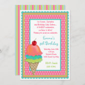 La crème glacée traite des invitations (Devant / Derrière)