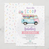 La crème glacée Van Anniversaire Invitation - Voic (Devant / Derrière)