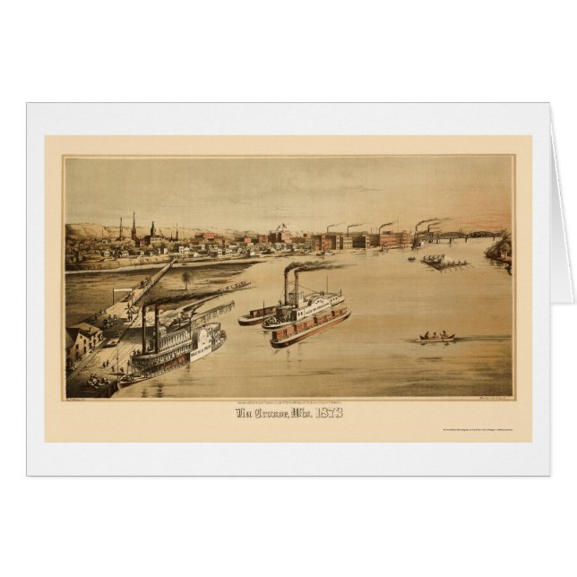 La Crosse, carte panoramique de WI - 1873 (Devant horizontal)