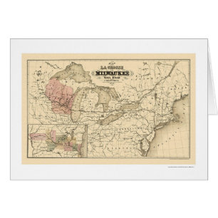 La Crosse & Milwaukee Railroad Map 1855