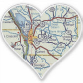 La Crosse WI Classic Map Sticker (Voorkant)