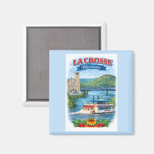 La Crosse, WI Schitterend Wisconsin Prentbriefkaar Magneet