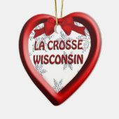 La Crosse Wisconsin Coeur ornement de Noël (Gauche)