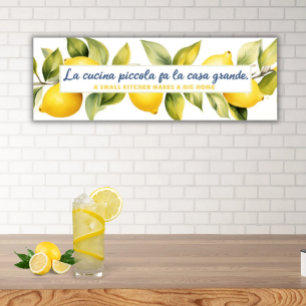 La Cucina Piccola Lemon Kitchen Italiaans spreekwo Poster