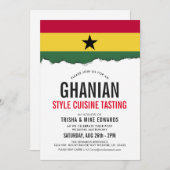 La Cuisine À Thème Ghanéenne| Invitation du drapea (Devant / Derrière)