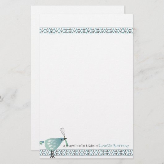 La cuisine mignonne d'oiseau battent la papeterie (Devant / Derrière)