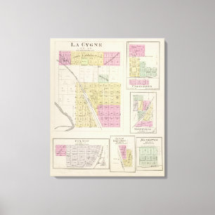 La Cygne, Uniontown, Hiattville, Fulton, Kansas Canvas Afdruk