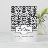 La damassé blanche noire tourbillonne, invitation (Debout devant)