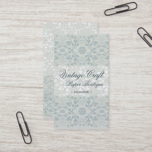 La damassé tourbillonne carte de visite fait sur (Devant/Arrière en situation)