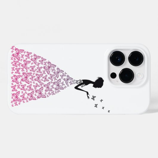 La dame aux papillons Couverture coque iphone (Verso (horizontal))