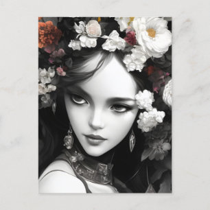 La Dame Avec Des Fleurs Dans Sa Carte Postale Des 