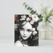 La Dame Avec Des Fleurs Dans Sa Carte Postale Des  (Debout devant)