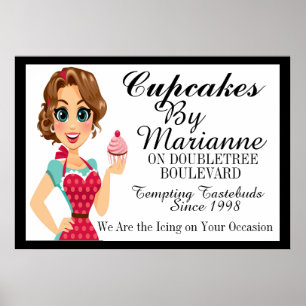La Dame Cupcake, Boulangerie, Poster d'entreprise 