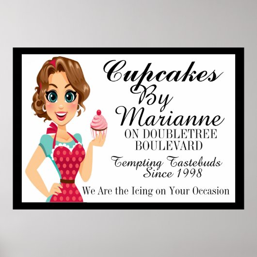 La Dame Cupcake, Boulangerie, Poster d'entreprise (Devant)