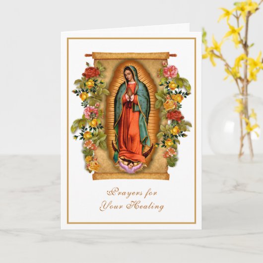 La Dame de Guadalupe pour carte de guérison (Fleur jaune)