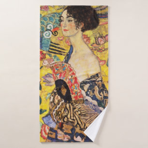 La Dame de Gustav Klimt avec un fan