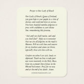 La Dame de Knock Vierge Marie Prière Floral (Dos)