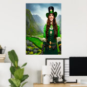 La dame de la Saint Patrick | AI Art Poster (Bureau à domicile)
