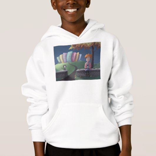 La dame du chat dans le parc Sweat - shirt à capuc (Devant)