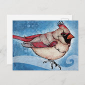 La Dame Est Une Carte Postale Cardinale (Devant / Derrière)