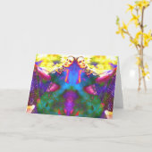 La danse colore la carte de voeux (Fleur jaune)