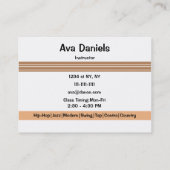 La danse déplace le Carte de visite (Dos)