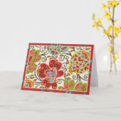 La Danse Rumba - Carte de voeux crème (Fleur jaune)