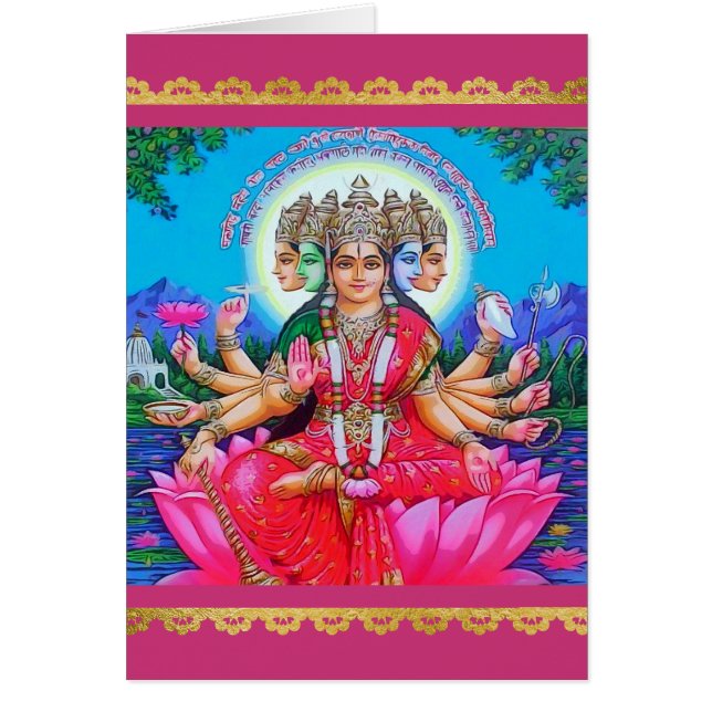 La déesse Gayatri Devi Veda Mata Deity (Devant)