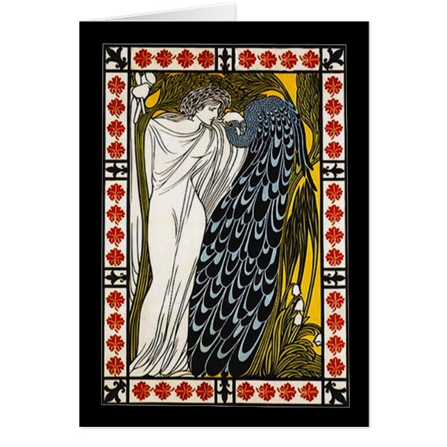La déesse grecque Peacock Merci Efharisto note (Devant)