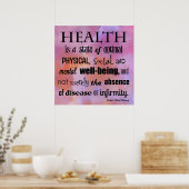 La définition de la santé Poster chiropratique (Cuisine)