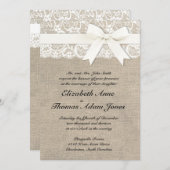 La dentelle blanche, le Faire-part de mariage de B (Devant / Derrière)