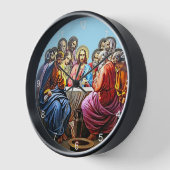 La Dernière Cène Jésus et 12 disciples Horloge mur (Angle)