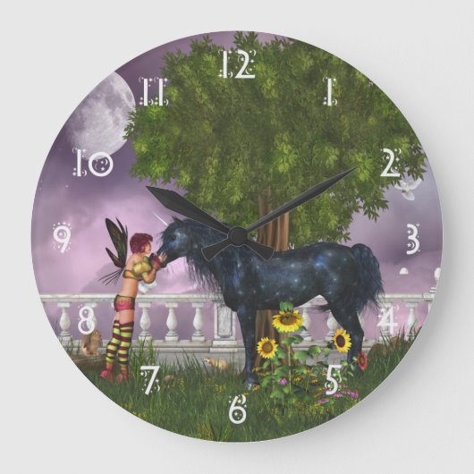 La dernière horloge murale noire de licorne (Recto)