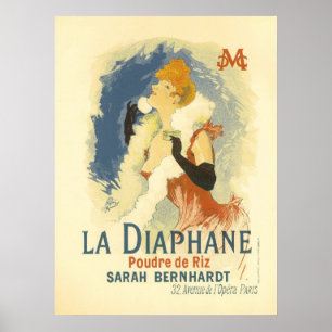 La Diaphane Sarah BernardtVintage French Ad Poster