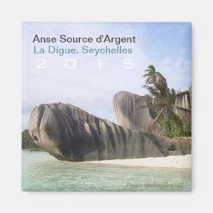 La Digue, Seychellen Beach Magnet Travel Souvenir Magneet
