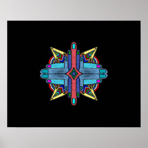 La diversité abstraite remet la peinture - affiche