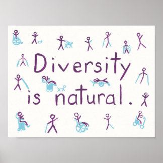 "La diversité est naturelle" Stick Figure Poster