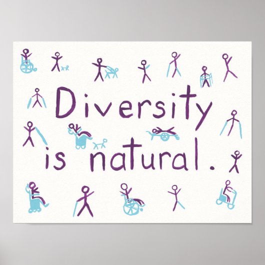 "La diversité est naturelle" Stick Figure Poster (Devant)