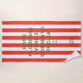La Dolce Vita 5 bestemmingen Red Italy Stripe Strandlaken (Voorkant)