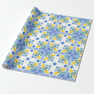 La Dolce Vita Amalfi-kust citroentegel bruiloft Cadeaupapier