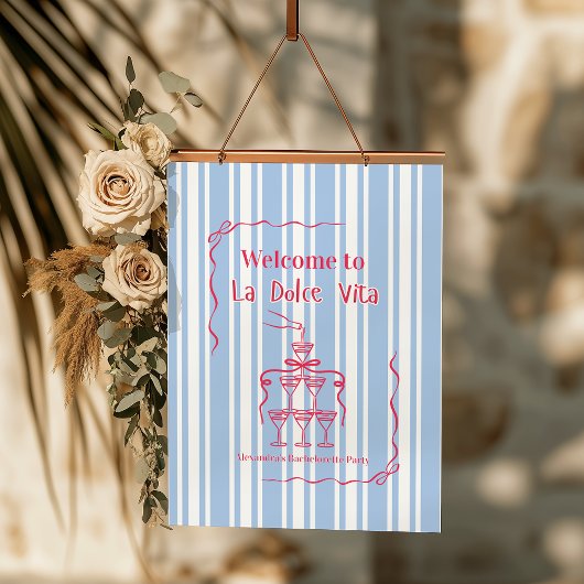 La Dolce Vita Bachelorette Weekendschema Hangend Wandkleed